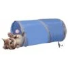 SOEKAVIA Tunnel Per Gatti, Pieghevole, Leggero, A 5 Vie, Con Pompon E Campanelle, Giocattolo Interattivo Per Gattini, Coniglietti, Cuccioli, Furetti, Porcellini D'India, Profondo Blu