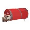 SOEKAVIA Tunnel Per Gatti, Pieghevole, Leggero, A 5 Vie, Con Pompon E Campanelle, Giocattolo Interattivo Per Gattini, Coniglietti, Cuccioli, Furetti, Porcellini D'India, Grande Rosso -Cibi per gatti Italia 55441337 1