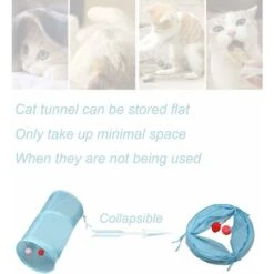 SOEKAVIA Tunnel Per Gatti, Pieghevole, Leggero, A 5 Vie, Con Pompon E Campanelle, Giocattolo Interattivo Per Gattini, Coniglietti, Cuccioli, Furetti, Porcellini D'India, Grande Rosso -Cibi per gatti Italia 55441337 4