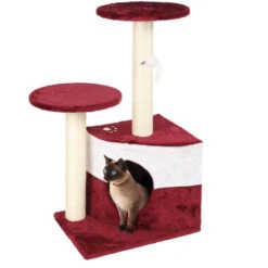 Albero Tiragraffi Per Gatti Rosso 71 Cm Albero Per Arrampicarsi Tiragraffi Gatto