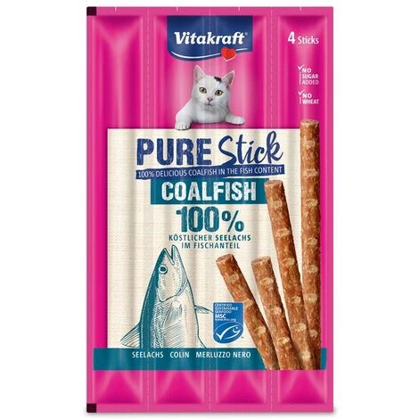 Vitakraft Pure Stick Merluzzo Nero 4x5 G 3 Vitakraft Pure Stick Merluzzo Nero 4x5 G