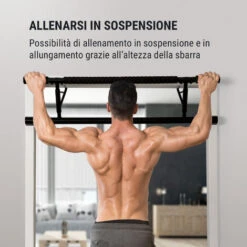 Klarfit In-Door Barra Di Trazione Montaggio Al Telaio Della Porta 130kg EVA-Pad Acciaio Nero -Cibi per gatti Italia 57265195 2