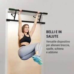 Klarfit In-Door Barra Di Trazione Montaggio Al Telaio Della Porta 130kg EVA-Pad Acciaio Nero -Cibi per gatti Italia 57265195 3