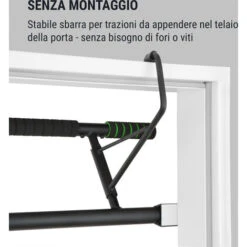 Klarfit In-Door Barra Di Trazione Montaggio Al Telaio Della Porta 130kg EVA-Pad Acciaio Nero -Cibi per gatti Italia 57265195 4