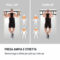 Klarfit In-Door Barra Di Trazione Montaggio Al Telaio Della Porta 130kg EVA-Pad Acciaio Nero -Cibi per gatti Italia 57265195 5