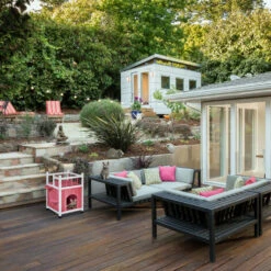 Relaxdays Casa Per Gatti, Villa Per Felini A 2 Piani, Con Balcone, Legno Di Pino, HLP: 65,5 X 54 X 45 Cm, Rosso Pastello 11 Relaxdays Casa Per Gatti, Villa Per Felini A 2 Piani, Con Balcone, Legno Di Pino, HLP: 65,5 X 54 X 45 Cm, Rosso Pastello -Cibi per gatti Italia 57541641 5