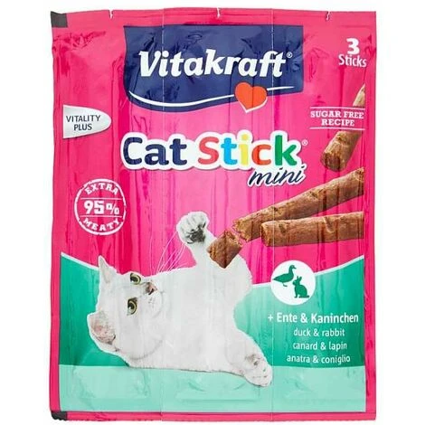 CAT-STICK MINI ANATRA E CONIGLIO 3 PZ 18 GR 3 CAT-STICK MINI ANATRA E CONIGLIO 3 PZ 18 GR