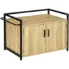 PawHut Mobile Lettiera Per Gatti Con 2 Ante E Ingresso Laterale, 82.3x51x54cm, Color Legno E Nero 1 PawHut Mobile Lettiera Per Gatti Con 2 Ante E Ingresso Laterale, 82.3x51x54cm, Color Legno E Nero -Cibi per gatti Italia 59116089 1