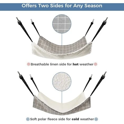 HIASDFLS Amaca Per Gatti, Amaca Traspirante Con Gabbia Per Animali Domestici Con Cinghie Regolabili E Ganci In Metallo, Letto Per Amaca Per Animali Domestico Sospeso Bifacciale Per Gatti, Furetti, Cuc 6 HIASDFLS Amaca Per Gatti, Amaca Traspirante Con Gabbia Per Animali Domestici Con Cinghie Regolabili E Ganci In Metallo, Letto Per Amaca Per Animali Domestico Sospeso Bifacciale Per Gatti, Furetti, Cuc - immagine 4