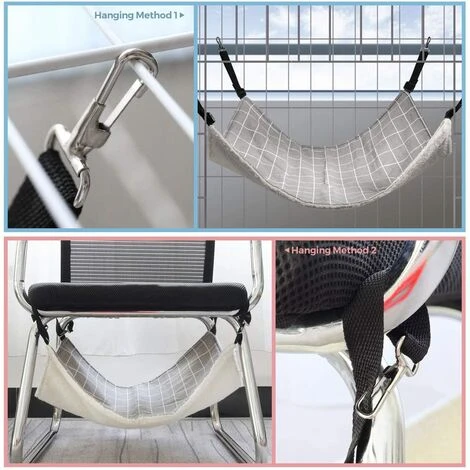 HIASDFLS Amaca Per Gatti, Amaca Traspirante Con Gabbia Per Animali Domestici Con Cinghie Regolabili E Ganci In Metallo, Letto Per Amaca Per Animali Domestico Sospeso Bifacciale Per Gatti, Furetti, Cuc 7 HIASDFLS Amaca Per Gatti, Amaca Traspirante Con Gabbia Per Animali Domestici Con Cinghie Regolabili E Ganci In Metallo, Letto Per Amaca Per Animali Domestico Sospeso Bifacciale Per Gatti, Furetti, Cuc - immagine 5