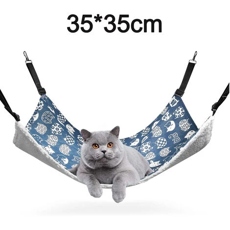 HIASDFLS Amaca Per Gatti, Amaca Traspirante Con Gabbia Per Animali Domestici Con Cinghie Regolabili E Ganci In Metallo, Letto Per Amaca Per Animali Domestico Sospeso Bifacciale Per Gatti, Furetti, Cuc 4 HIASDFLS Amaca Per Gatti, Amaca Traspirante Con Gabbia Per Animali Domestici Con Cinghie Regolabili E Ganci In Metallo, Letto Per Amaca Per Animali Domestico Sospeso Bifacciale Per Gatti, Furetti, Cuc - immagine 2