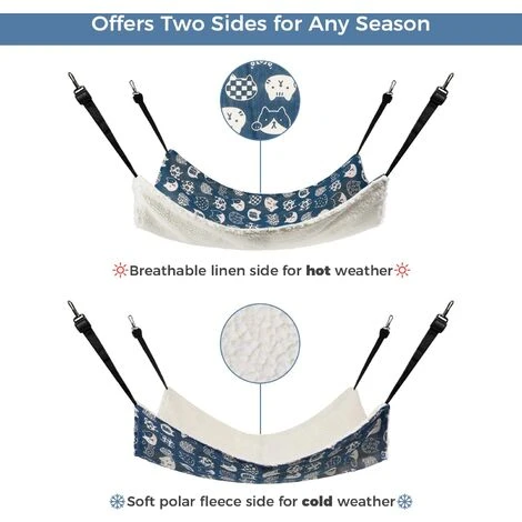 HIASDFLS Amaca Per Gatti, Amaca Traspirante Con Gabbia Per Animali Domestici Con Cinghie Regolabili E Ganci In Metallo, Letto Per Amaca Per Animali Domestico Sospeso Bifacciale Per Gatti, Furetti, Cuc 6 HIASDFLS Amaca Per Gatti, Amaca Traspirante Con Gabbia Per Animali Domestici Con Cinghie Regolabili E Ganci In Metallo, Letto Per Amaca Per Animali Domestico Sospeso Bifacciale Per Gatti, Furetti, Cuc - immagine 4