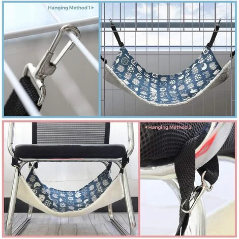 HIASDFLS Amaca Per Gatti, Amaca Traspirante Con Gabbia Per Animali Domestici Con Cinghie Regolabili E Ganci In Metallo, Letto Per Amaca Per Animali Domestico Sospeso Bifacciale Per Gatti, Furetti, Cuc 7 HIASDFLS Amaca Per Gatti, Amaca Traspirante Con Gabbia Per Animali Domestici Con Cinghie Regolabili E Ganci In Metallo, Letto Per Amaca Per Animali Domestico Sospeso Bifacciale Per Gatti, Furetti, Cuc - immagine 5