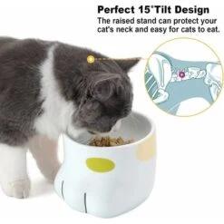 Ciotola Per Gatti Rialzata (1x150 Ml), Ciotola Per Gatti In Ceramica, Ciotola Per Cibo/acqua A Forma Di Zampa Ortopedica -Cibi per gatti Italia 63853157 3