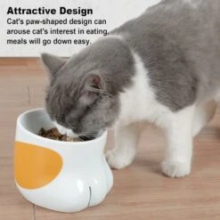 Ciotola Per Gatti Rialzata (1x150 Ml), Ciotola Per Gatti In Ceramica, Ciotola Per Cibo/acqua A Forma Di Zampa Ortopedica -Cibi per gatti Italia 63853157 4