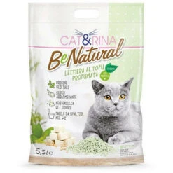 Record Cat&Rina Benatural Lettiera Al Tofu Profumata Al Tè Verde Da 5,5 Litri