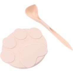 Kueatily Set Coperchio In Silicone Con Cucchiaio Per Alimenti Per Animali Domestici (rosa)