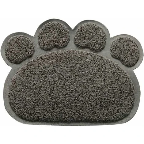 PVC Tappetino Lettiera Gatto - Tappetino Lettiera Tappetino Per Ciotola Tovaglietta A Forma Di Zampa Per Cani E Gatti, Grigio, 30 × 40cm 3 PVC Tappetino Lettiera Gatto - Tappetino Lettiera Tappetino Per Ciotola Tovaglietta A Forma Di Zampa Per Cani E Gatti, Grigio, 30 × 40cm