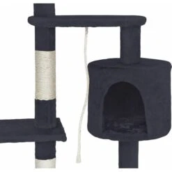 Albero Tiragraffi Per Gatti Parco Giochi Cuccia Graffiatoio Gatto H 112cm Grigio -Cibi per gatti Italia 6576331 3