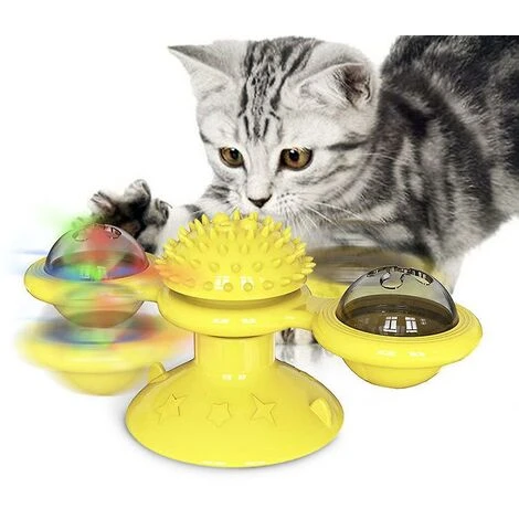 Cat Sports Giradischi Tease Pet Toy Spazzola Per Solletico (mulino A Vento-giallo) 3 Cat Sports Giradischi Tease Pet Toy Spazzola Per Solletico (mulino A Vento-giallo)