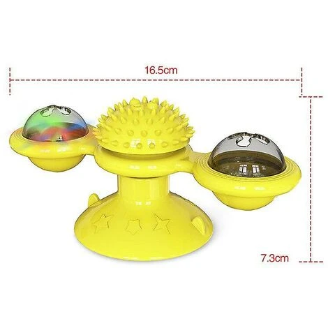 Cat Sports Giradischi Tease Pet Toy Spazzola Per Solletico (mulino A Vento-giallo) 6 Cat Sports Giradischi Tease Pet Toy Spazzola Per Solletico (mulino A Vento-giallo) - immagine 4