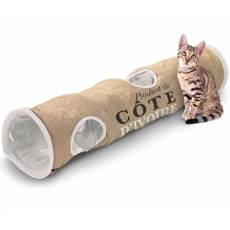 Tunnel Per Gatti Cote D'Ivoire 25x120 Cm Marrone Bianco 434/436448 D&D 4 Tunnel Per Gatti Cote D'Ivoire 25x120 Cm Marrone Bianco 434/436448 D&D - immagine 2