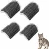 4 Pezzi Spazzola Angolare Per Toelettatura Per Gatti, Spazzola Da Parete Per Gatti, Pettine Per Massaggio Angolare Gatto, Strumento Per Automassaggio Per Gatti, Per Gatti A Pelo Lungo E Corto (Grigio) -Cibi per gatti Italia 69716977 1