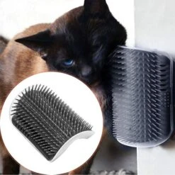 4 Pezzi Spazzola Angolare Per Toelettatura Per Gatti, Spazzola Da Parete Per Gatti, Pettine Per Massaggio Angolare Gatto, Strumento Per Automassaggio Per Gatti, Per Gatti A Pelo Lungo E Corto (Grigio) -Cibi per gatti Italia 69716977 3