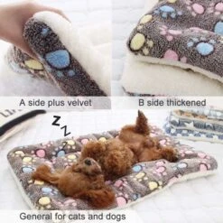 MINKUROW Coperta Piccola, Tappetino Addensato Per Animali Domestici Lavabile A Mano E Lavabile In Lavatrice, Coperte Calde Autunno E Inverno Per Cani E Gatti Per Letti Del Cane Blu -Cibi per gatti Italia 69785206 5