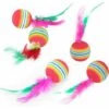 MINKUROW Palle Di Gatto 4 Pezzi 3.5 Cm Palla Gatto Giocattolo Di Schiuma Palla Di Piume Giocattoli Palle Di Gatto Interattive Palline Di Gatto Di Schiuma Color Arcobaleno -Cibi per gatti Italia 69787291 1