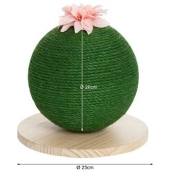 Tiragraffi Graffiatoio Forma Palla Sfera Per Gatti Animali Felini Verde Fiore -Cibi per gatti Italia 70530347 3