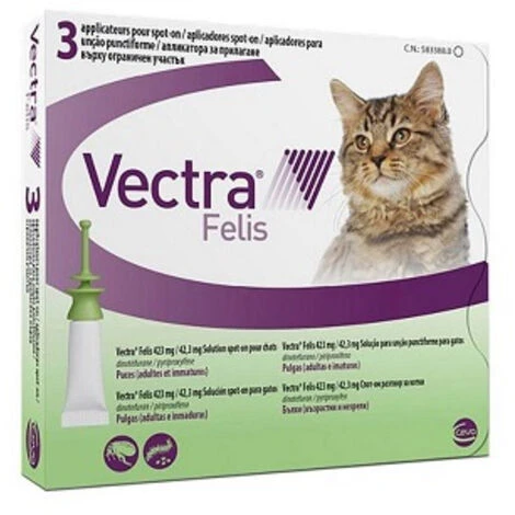 Ceva Antiparasitic Pipettes Vectra Felis Cats, 3 Pipettes 3 Ceva Antiparasitic Pipettes Vectra Felis Cats, 3 Pipettes