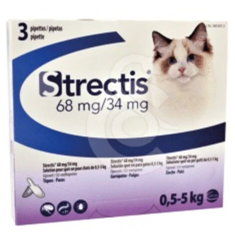 CEVA Antiparasitic Pipettes Strectis Cat 0-5 Kg, Fipronilo 68 Mg/ (S) Metaprene 34 Mg, Box 3 Pipettes 3 CEVA Antiparasitic Pipettes Strectis Cat 0-5 Kg, Fipronilo 68 Mg/ (S) Metaprene 34 Mg, Box 3 Pipettes