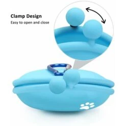 2pcsCustodia Per Ossequio Per Cani,Custodia Per Ossequio In Silicone Riutilizzabile,Custodia Per Portamonete Con Portamonete Per Cani Di Piccola Taglia （biue + Rosa） -Cibi per gatti Italia 71079784 4