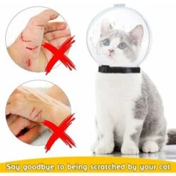 Cat Mouth Cover HelmetCappuccio Regolabile Maschera Per Gatti Traspirante Trasparente Maschera Per Museruola Per Toelettatura Del Gatto -Cibi per gatti Italia 71080694 5