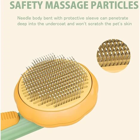 Spazzola Autopulente Per Affettare La Zucca Per Animali Domestici, Pettine Per Massaggi Per Gatti Con Pulsante E Setole Morbide E Indolori 5 Spazzola Autopulente Per Affettare La Zucca Per Animali Domestici, Pettine Per Massaggi Per Gatti Con Pulsante E Setole Morbide E Indolori - immagine 3