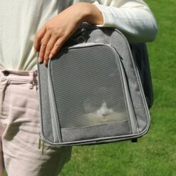 ZOLGINAH Borsa Da Trasporto Per Cani Gatto Borsa A Tracolla Traspirante Per Trasportino Per Animali Di Piccola Taglia Morbido Leggero Comodo Per Viaggi In Auto Treno Aereo 43 28 28 -Cibi per gatti Italia 71129369 3