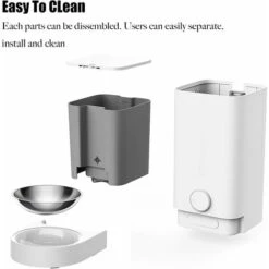 Distributore Automatico Di Cibo Con Ciotola In Acciaio Inossidabile, Controllo APP, Display A LED Per Basse Quantità Di Cibo, Distributore Di Cibo Per Gatti (cani) - 2,8 L -Cibi per gatti Italia 71377156 4