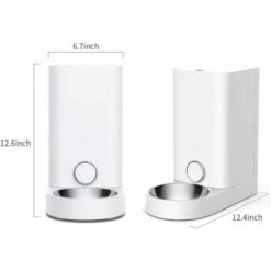 Distributore Automatico Di Cibo Con Ciotola In Acciaio Inossidabile, Controllo APP, Display A LED Per Basse Quantità Di Cibo, Distributore Di Cibo Per Gatti (cani) - 2,8 L -Cibi per gatti Italia 71377156 5