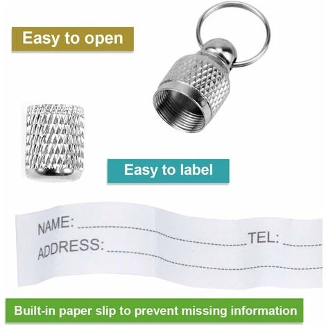 5 Pz Gatto ID Tag Tubo Anti-Lost Dog Tag Indirizzo Tag Pendenti Per Collare Di Gatto Collare Di Cane Personalizzabile Argento ID Tag Portachiavi 4 5 Pz Gatto ID Tag Tubo Anti-Lost Dog Tag Indirizzo Tag Pendenti Per Collare Di Gatto Collare Di Cane Personalizzabile Argento ID Tag Portachiavi - immagine 2