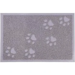 Tappetino Per Lettiera Per Gatti Per Tappetino Per Lettiera A Pavimento Supporto Antiscivolo, Facile Da Pulire, Resistente All'acqua (grigio)