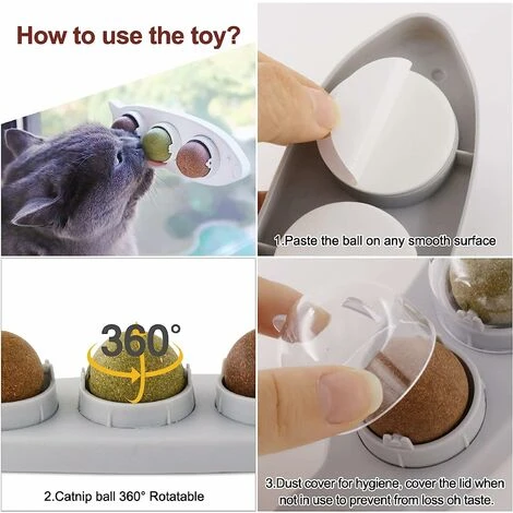 3 In 1 Palla Di Erba Gatta, Palla Di Erba Gatta Montata A Parete, Giocattolo Per Gatti Da Interno Rotante, Giocattoli Di Erba Gatta Commestibili Per Gatti 6 3 In 1 Palla Di Erba Gatta, Palla Di Erba Gatta Montata A Parete, Giocattolo Per Gatti Da Interno Rotante, Giocattoli Di Erba Gatta Commestibili Per Gatti - immagine 4