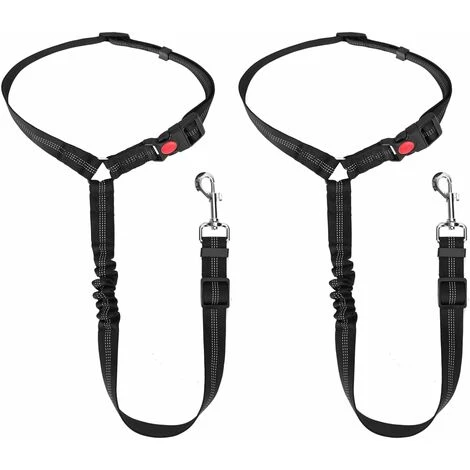 Cintura Per Auto Per Cani, Cintura Di Sicurezza Per Cani In 2 Pezzi Con Assorbimento Degli Urti Elastico E Strisce Riflettenti, Cintura Per Poggiatesta Per Auto Regolabile Per Cani, Nera 3 Cintura Per Auto Per Cani, Cintura Di Sicurezza Per Cani In 2 Pezzi Con Assorbimento Degli Urti Elastico E Strisce Riflettenti, Cintura Per Poggiatesta Per Auto Regolabile Per Cani, Nera