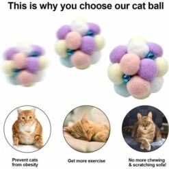 Palline Colorate Per Gatti, 3 Pezzi Giocattolo Interattivo Per Gatti Con Piuma E Campana Colorata Giocattolo Per Gatti Con Pompon Per Gattini Per Addestramento Giochi Da Masticare 8 Palline Colorate Per Gatti, 3 Pezzi Giocattolo Interattivo Per Gatti Con Piuma E Campana Colorata Giocattolo Per Gatti Con Pompon Per Gattini Per Addestramento Giochi Da Masticare -Cibi per gatti Italia 71884773 2