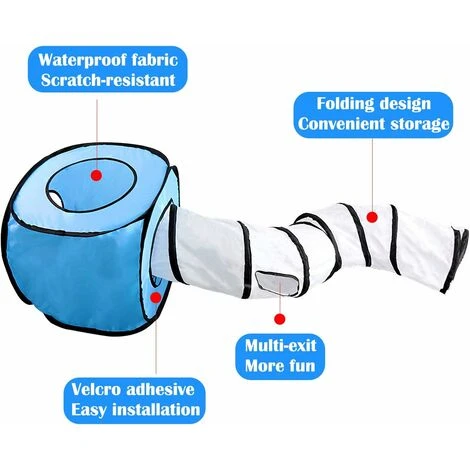 Tenda Per Gatti Pieghevole A Tunnel Per Gatti E Tubo Per Gatti Con Custodia Per Gattini, Gatti, Cuccioli, Conigli 4 Tenda Per Gatti Pieghevole A Tunnel Per Gatti E Tubo Per Gatti Con Custodia Per Gattini, Gatti, Cuccioli, Conigli - immagine 2
