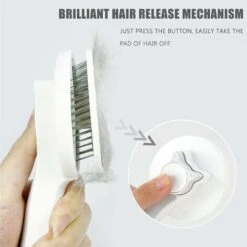 Spazzola Per Cani E Gatti, Spazzola Per Peli Morti Autopulente Spazzola Per Toelettatura Autopulente, Per Cani E Gatti Rimuove Efficacemente I Grovigli Di Pelo Sottopelo Tomentoso (grigio) -Cibi per gatti Italia 72553454 3