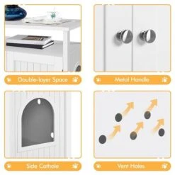 Yaheetech Mobile Lettiera Per Gatti Casette Per Gatto In Legno Mobiletto Per Animali A 2 Ante Armadietto Nido Laterale Bianco 10 Yaheetech Mobile Lettiera Per Gatti Casette Per Gatto In Legno Mobiletto Per Animali A 2 Ante Armadietto Nido Laterale Bianco -Cibi per gatti Italia 72864780 4