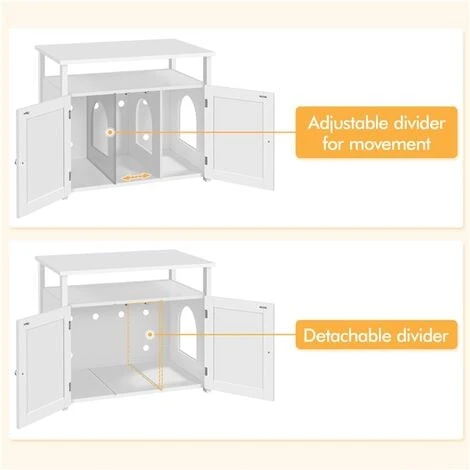 Yaheetech Mobile Lettiera Per Gatti Casette Per Gatto In Legno Mobiletto Per Animali A 2 Ante Armadietto Nido Laterale Bianco 7 Yaheetech Mobile Lettiera Per Gatti Casette Per Gatto In Legno Mobiletto Per Animali A 2 Ante Armadietto Nido Laterale Bianco - immagine 5
