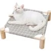 Amaca Per Gatti In Legno Rialzata, Cuccia Portatile Staccabile Per Animali Domestici 2 Amaca Per Gatti In Legno Rialzata, Cuccia Portatile Staccabile Per Animali Domestici -Cibi per gatti Italia 73332371 1