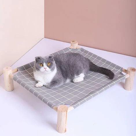 Amaca Per Gatti In Legno Rialzata, Cuccia Portatile Staccabile Per Animali Domestici 5 Amaca Per Gatti In Legno Rialzata, Cuccia Portatile Staccabile Per Animali Domestici - immagine 3